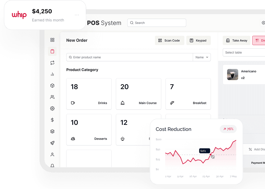 Whip POS System Background